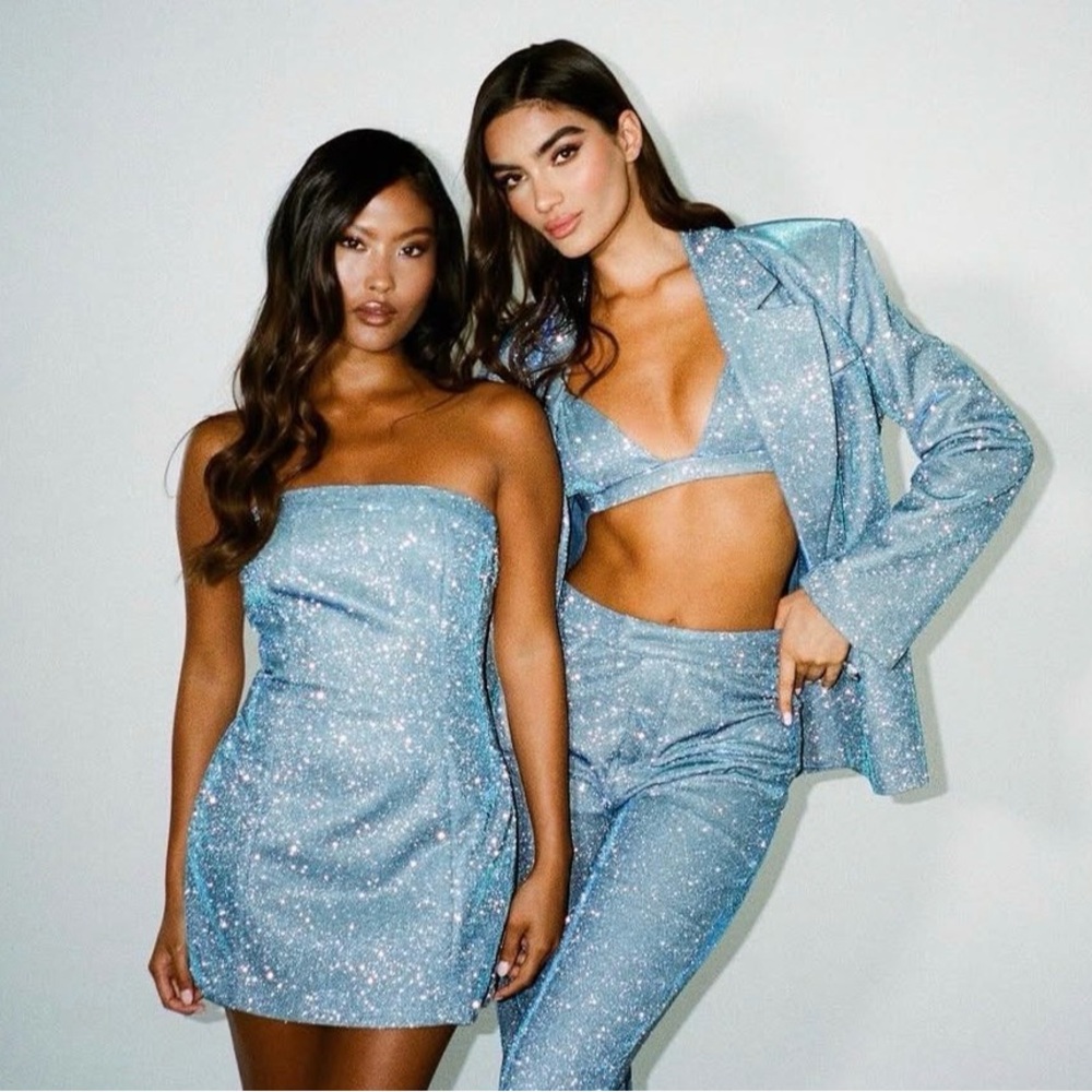 NWT* Blue glitter mini dress- SLA the label